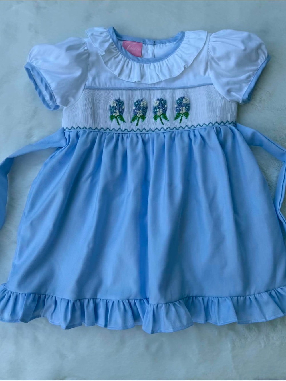 Hydrangeas Hand Smocked Dress